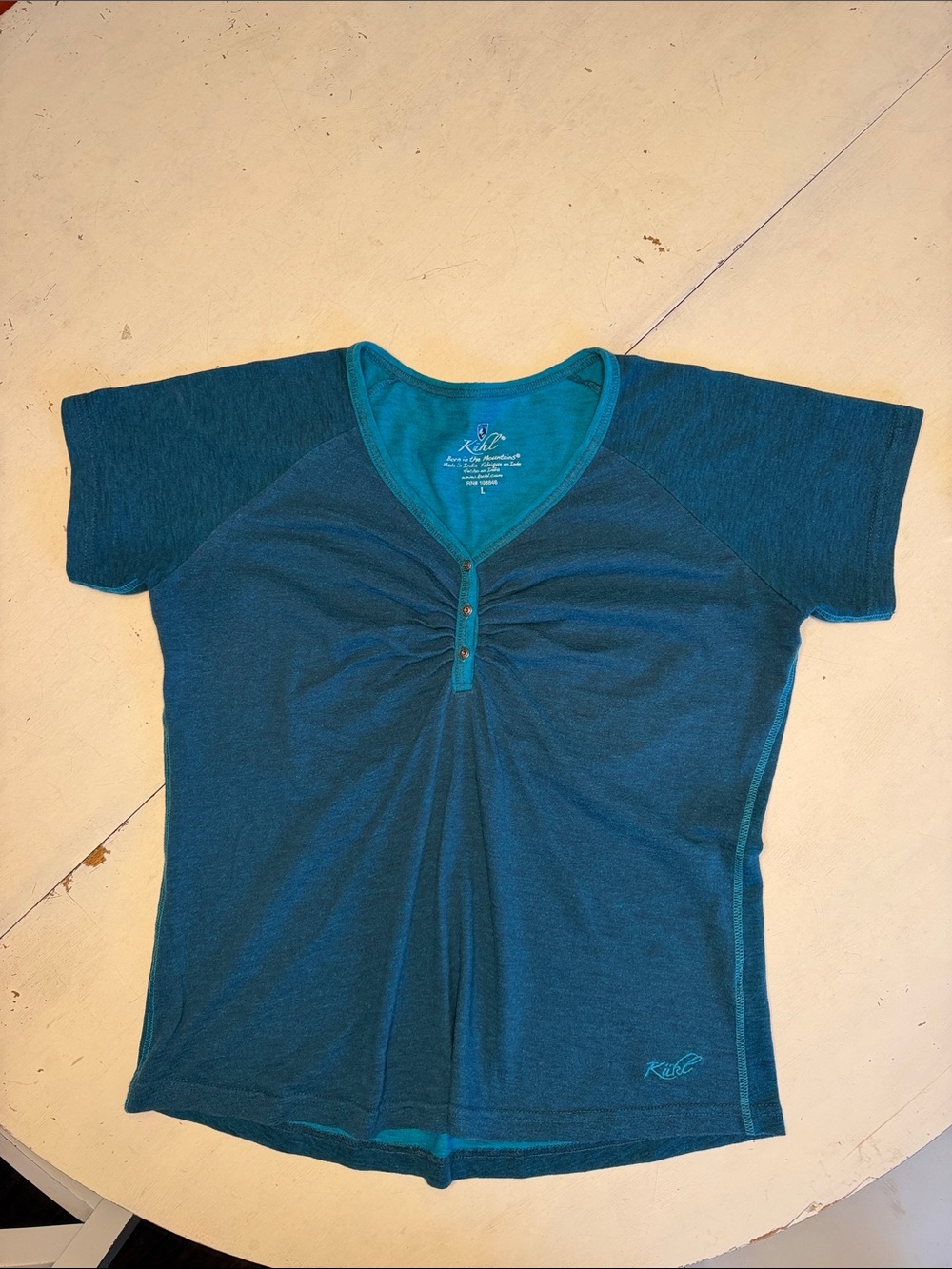 Kuhl women’s teal Henley top size large
